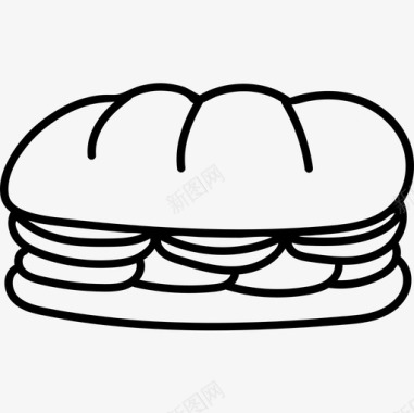 三明治面包店64黑色图标图标