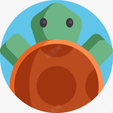乌龟宠物9扁平图标图标