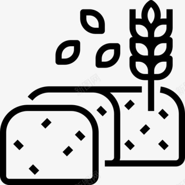 小麦面包房46直链图标图标