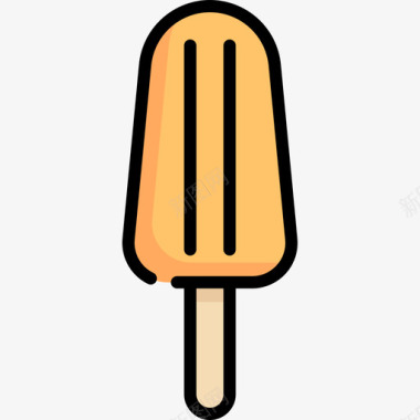 冰棒冰淇淋店11线性颜色图标图标