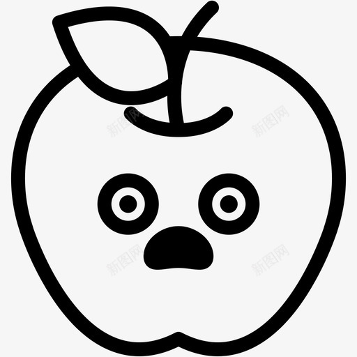震惊苹果表情图标svg_新图网 https://ixintu.com 情绪 感觉 苹果 苹果表情线 表情 震惊