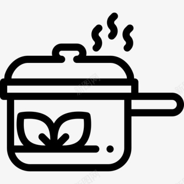 煎锅纯素食品2直式图标图标