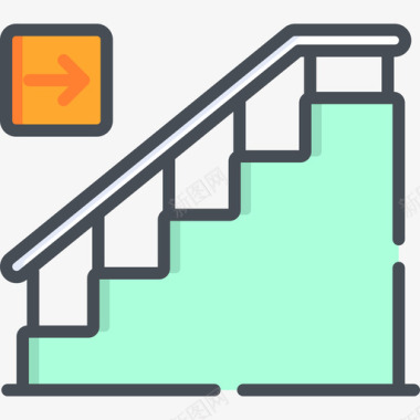 楼梯购物中心4双色图标图标