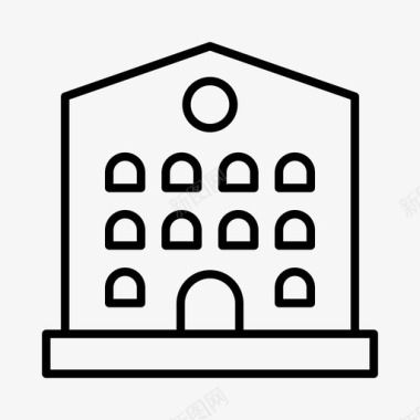 建筑物城市学校图标图标
