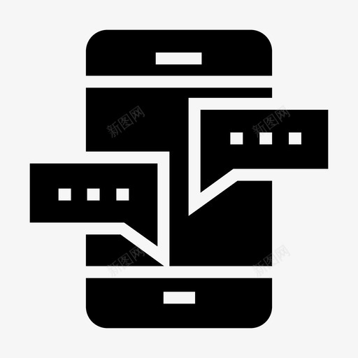 手机聊天泡泡通讯图标svg_新图网 https://ixintu.com 手机 手机聊天 泡泡 用户界面 通讯