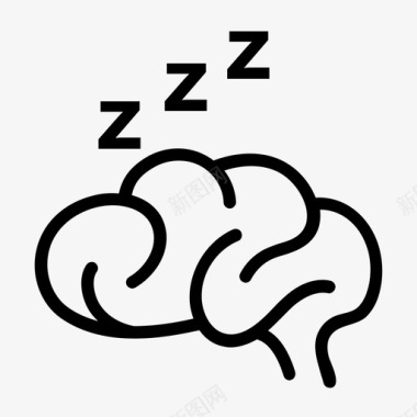 大脑睡眠休息时间头脑图标图标