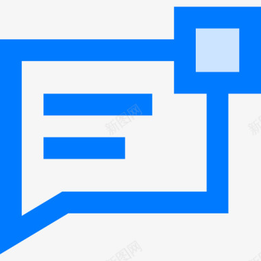 聊天留言和电子邮件3蓝色图标图标
