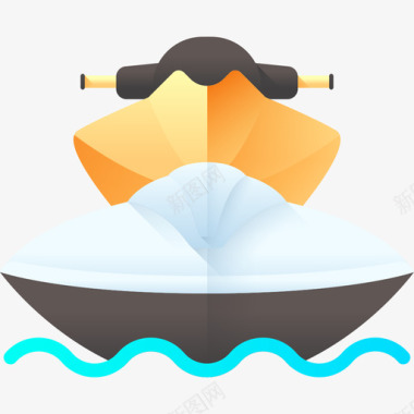 摩托艇夏季37彩色图标图标