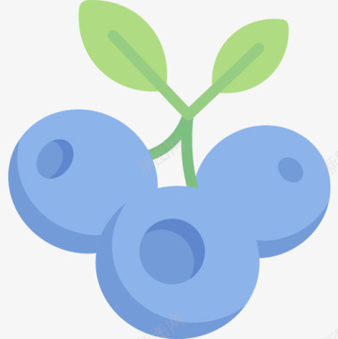 蓝莓水果和蔬菜15扁平图标图标