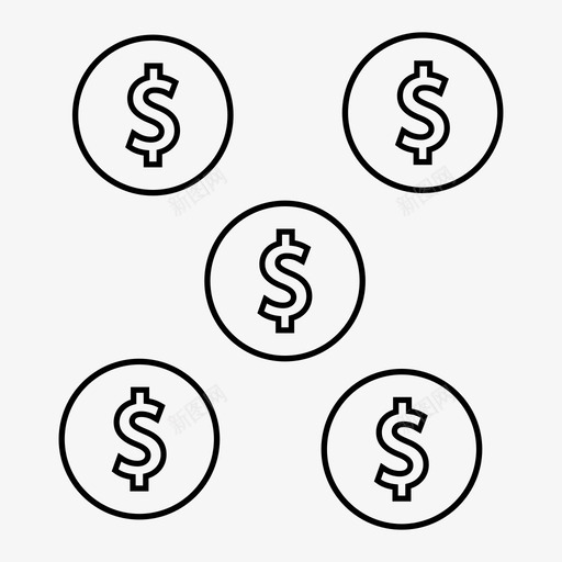 硬币连接汇款图标svg_新图网 https://ixintu.com 价值 信号 公司业务线图标 汇款 硬币 连接