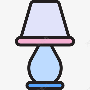 灯具家具和家居14线颜色图标图标