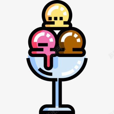 冰淇淋甜点糖果6线性颜色图标图标
