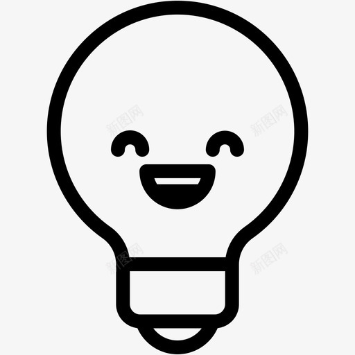 笑表情情绪图标svg_新图网 https://ixintu.com 情绪 感觉 灯泡 灯泡表情线 笑 表情