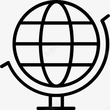 地球仪商业和金融30浅圆形图标图标