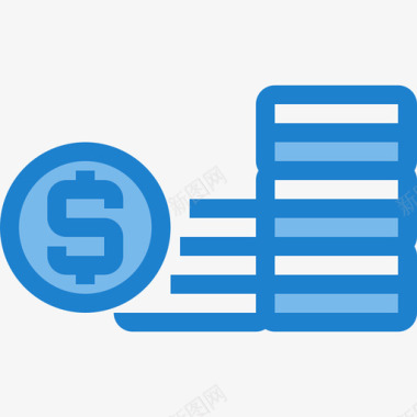 金钱金融8蓝色图标图标