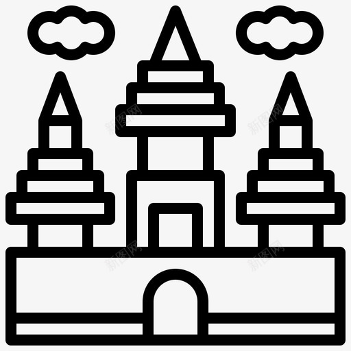 吴哥窟建筑学建筑与城市图标svg_新图网 https://ixintu.com 吴哥窟 地标 建筑与城市 建筑学 柬埔寨 考古概要