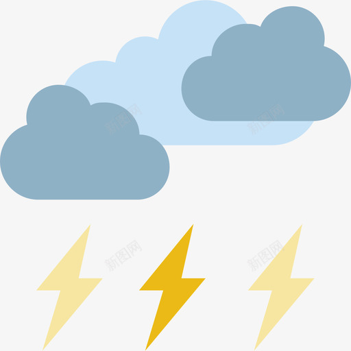 雷声天气141平坦图标svg_新图网 https://ixintu.com 天气141 平坦 雷声