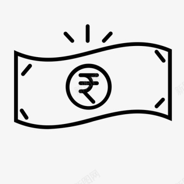 卢比纸币货币印度图标图标