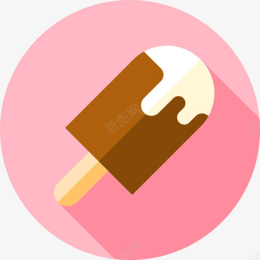 冰激凌甜点和糖果2个平的图标图标