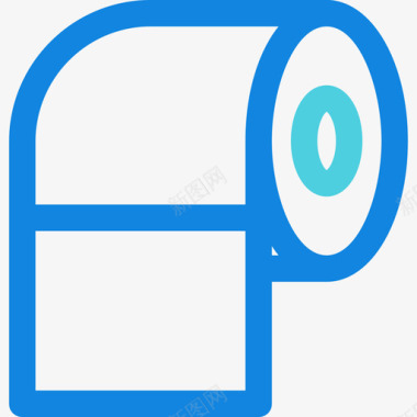 卫生纸家居元素4蓝色线条图标图标