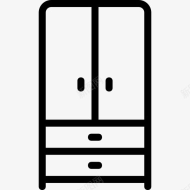 衣柜家具和家居15件线性图标图标