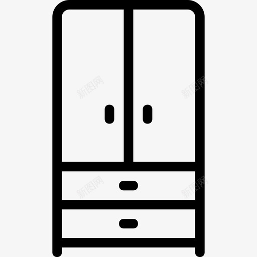 衣柜家具和家居15件线性图标svg_新图网 https://ixintu.com 家具和家居15件 线性 衣柜