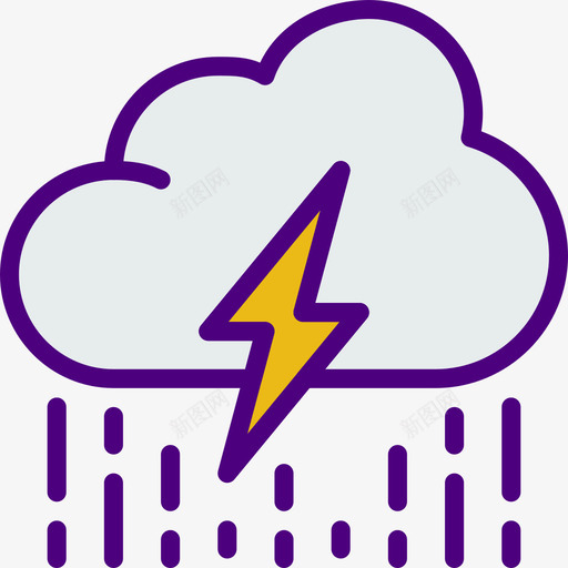 风暴天气140线形颜色图标svg_新图网 https://ixintu.com 天气140 线形颜色 风暴