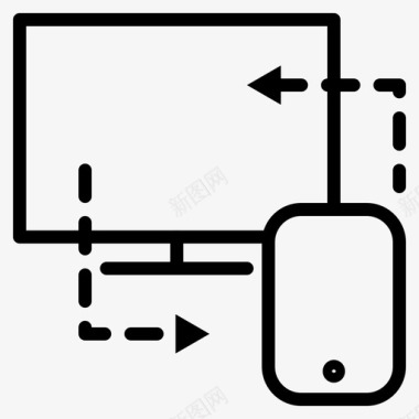 将电话连接到电视链接智能手机图标图标