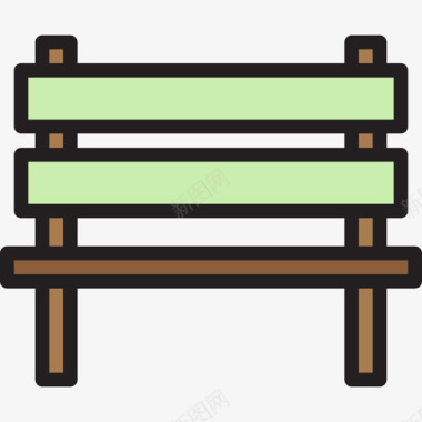 长凳家具和家居9线性颜色图标图标