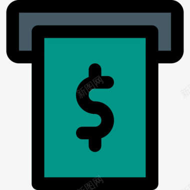 自动取款机货币32线性颜色图标图标