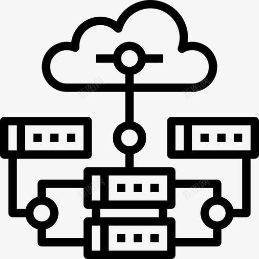 服务器云技术11线性图标svg_新图网 https://ixintu.com 云技术11 服务器 线性