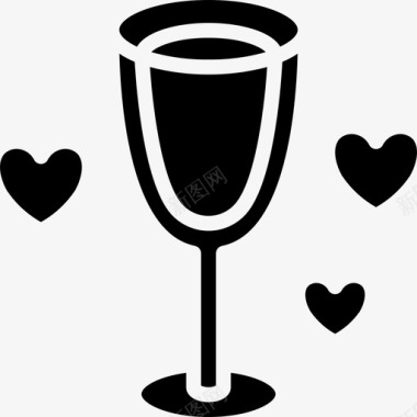 香槟酒杯婚礼105加满图标图标