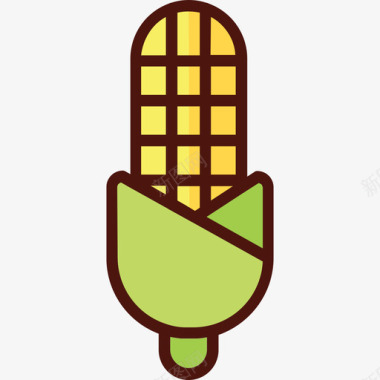 玉米农场15线性颜色图标图标