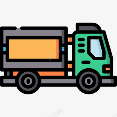 送货车运输76线性颜色图标图标
