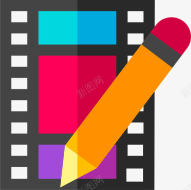 视频编辑音频和视频版本2平面图标图标
