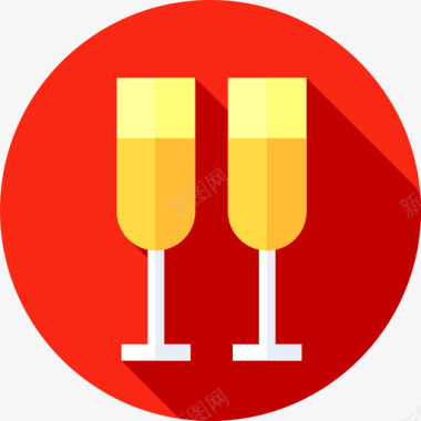 香槟派对庆祝7平淡图标图标