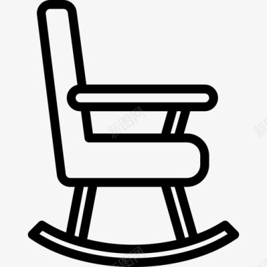 摇椅家具和家用11直线型图标图标