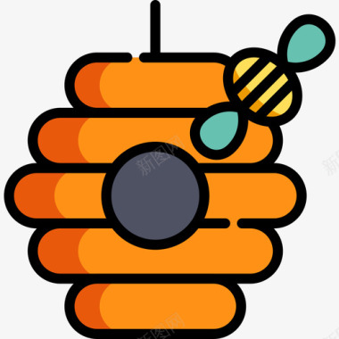 蜂巢秋天53线性颜色图标图标