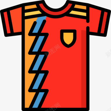 足球衫tipical西班牙语3线性颜色图标图标