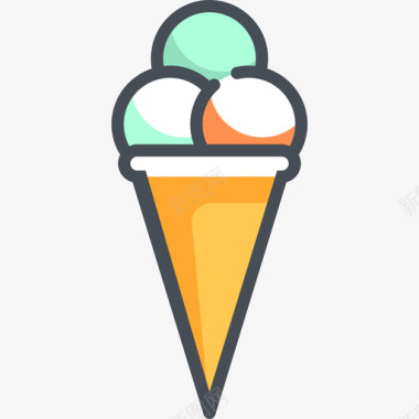 冰淇淋夏季36双色图标图标
