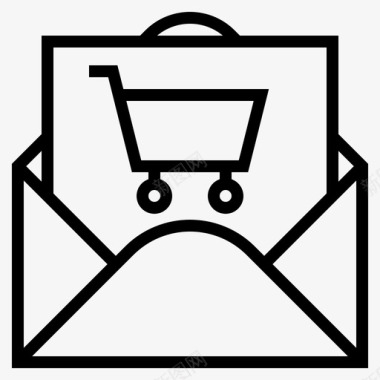 电子邮件购物车电子商务图标图标