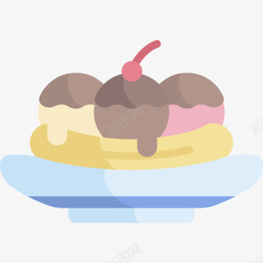 香蕉片冰激凌14平的图标图标