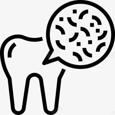 细菌牙齿11线状图标图标