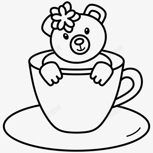 咖啡杯里的熊咖啡杯仓鼠图标svg_新图网 https://ixintu.com t恤设计 仓鼠 仓鼠卡通 咖啡杯 咖啡杯里的熊 泰迪熊