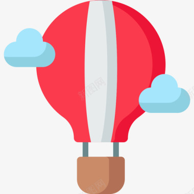 热气球探险15号平的图标图标