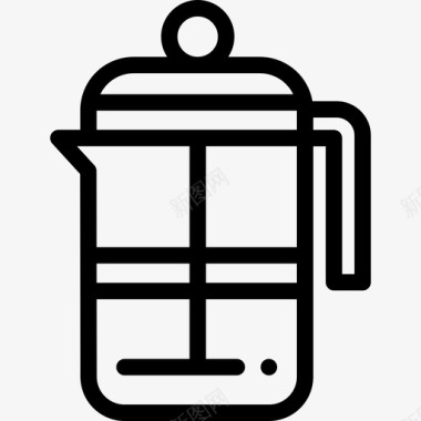 咖啡壶咖啡厅40直线型图标图标