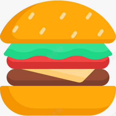 汉堡食品配送扁平图标图标