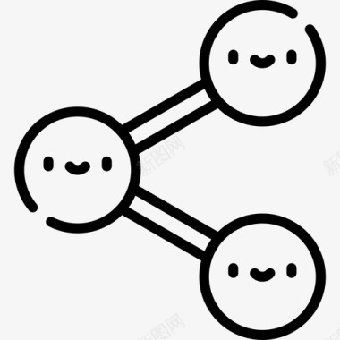 分享社交媒体43线性图标图标