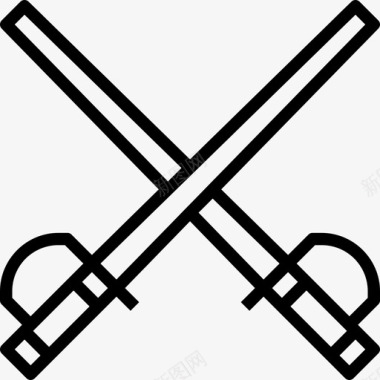 击剑运动器材10直线图标图标