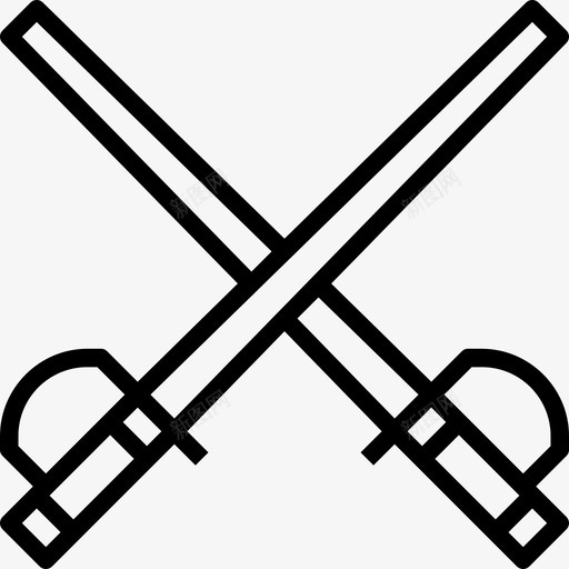 击剑运动器材10直线图标svg_新图网 https://ixintu.com 击剑 直线 运动器材10